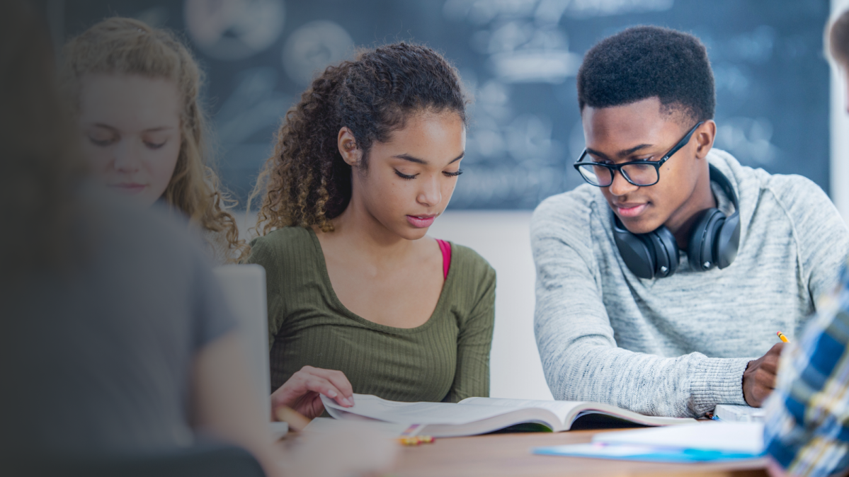 Group of diverse students in a classroom